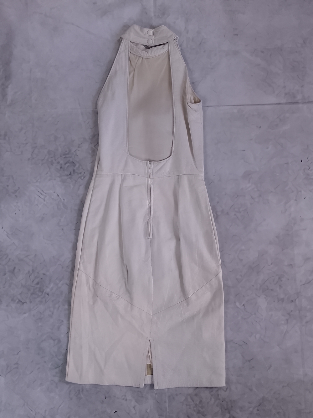 Vintage DANIER Cream Halter Midi Dress with Back Cutout